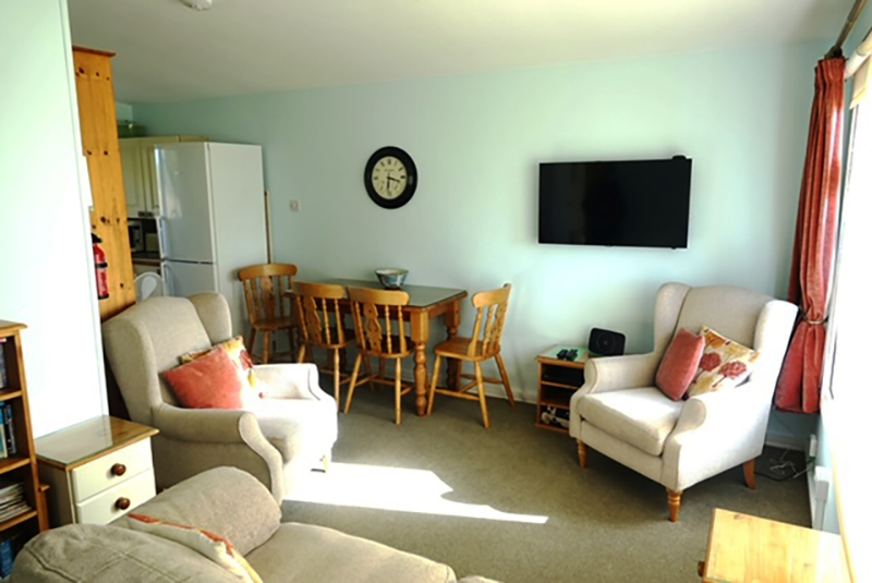 Dining Area at Foxgloves  Bungalow Holiday Accommodation Lounge Welcombe North Devon